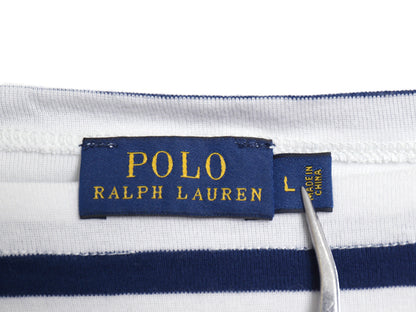 ポロ ラルフローレン ボートネック ボーダー 7分袖 Tシャツ キッズ L レディース S 程 カットソー コットン ストレッチ きれいめ トップス
