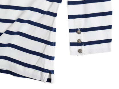ポロ ラルフローレン ボートネック ボーダー 7分袖 Tシャツ キッズ L レディース S 程 カットソー コットン ストレッチ きれいめ トップス