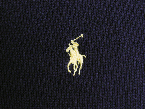 00s ポロ ラルフローレン ショールカラー スウェット メンズ L / オールド コットン ニット ストレッチ ワンポイント ポニー 刺繍 無地 紺 