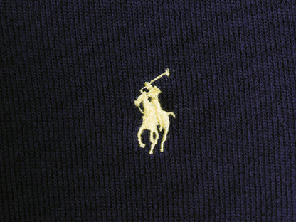 00s ポロ ラルフローレン ショールカラー スウェット メンズ L / オールド コットン ニット ストレッチ ワンポイント ポニー 刺繍 無地 紺 