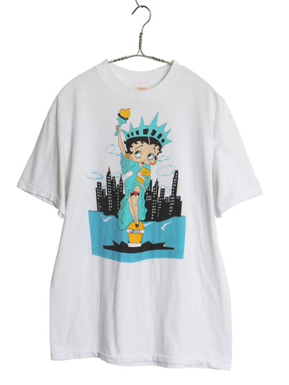 80s USA製 ベティブープ イラスト プリント Tシャツ メンズ レディース L 小さめ M ヴィンテージ キャラクター ベティちゃん オフィシャル