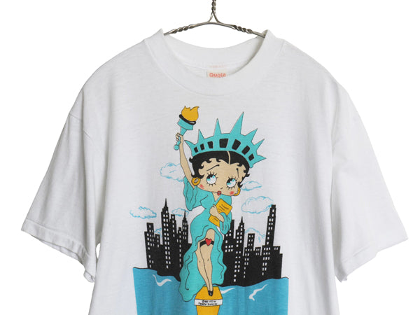 80s USA製 ベティブープ イラスト プリント Tシャツ メンズ レディース L 小さめ M ヴィンテージ キャラクター ベティちゃん オフィシャル