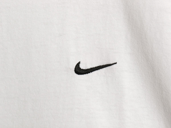 00s ナイキ スモール スウッシュ 刺繍 半袖 Tシャツ メンズ XL オールド ワンポイント ヘビーウェイト コットン シンプル 大きいサイズ 白 