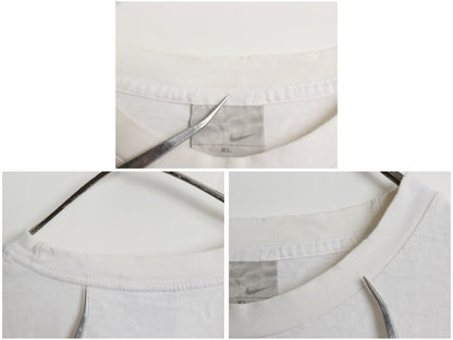 00s ナイキ スモール スウッシュ 刺繍 半袖 Tシャツ メンズ XL オールド ワンポイント ヘビーウェイト コットン シンプル 大きいサイズ 白 