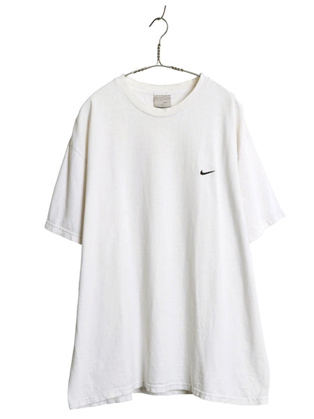 00s ナイキ スモール スウッシュ 刺繍 半袖 Tシャツ メンズ XL オールド ワンポイント ヘビーウェイト コットン シンプル 大きいサイズ 白 