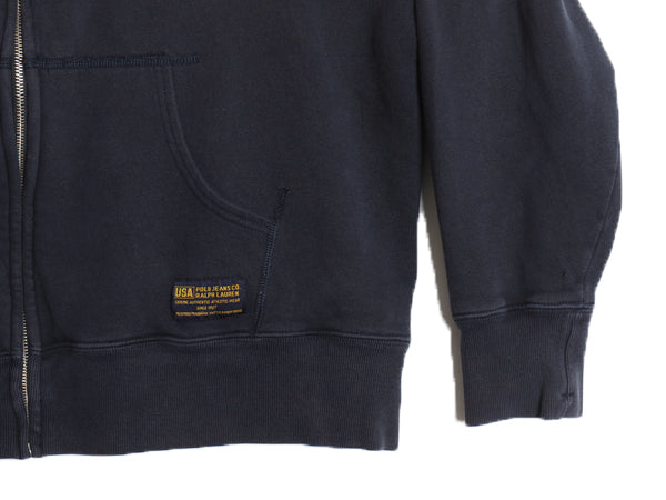 ポロジーンズ ラルフローレン フルジップ スウェット フード パーカー メンズ XL 古着 トレーナー 裏起毛 ワッペン ロゴ 刺繍 大きいサイズ