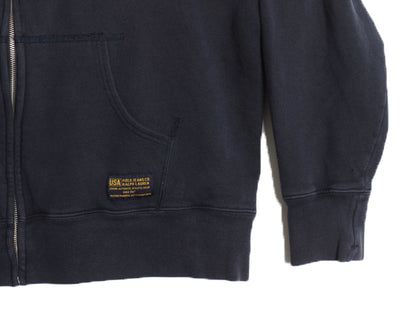 ポロジーンズ ラルフローレン フルジップ スウェット フード パーカー メンズ XL 古着 トレーナー 裏起毛 ワッペン ロゴ 刺繍 大きいサイズ