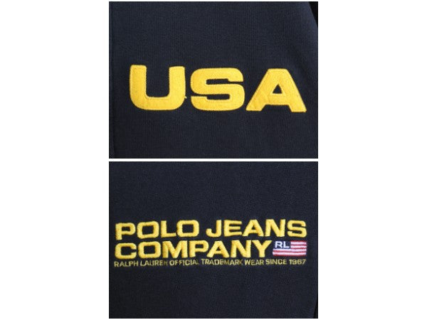 ポロジーンズ ラルフローレン フルジップ スウェット フード パーカー メンズ XL 古着 トレーナー 裏起毛 ワッペン ロゴ 刺繍 大きいサイズ