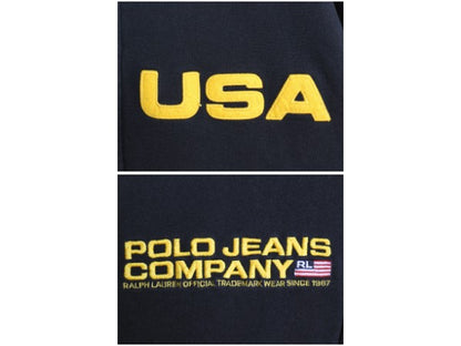 ポロジーンズ ラルフローレン フルジップ スウェット フード パーカー メンズ XL 古着 トレーナー 裏起毛 ワッペン ロゴ 刺繍 大きいサイズ