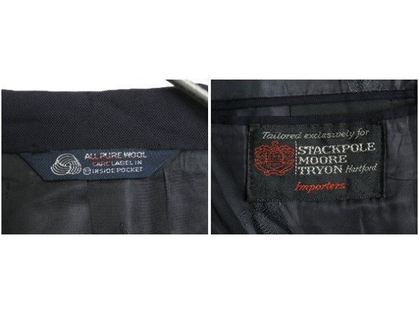 90s USA製 バーバリー プローサム テーラード ジャケット メンズ XL 程 オールド 旧タグ ウール ブレザー 紺ブレ 金ボタン 大きいサイズ 紺