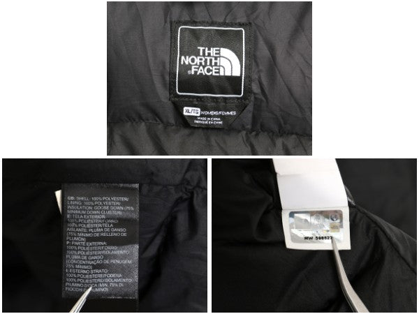 ノースフェイス ヌプシ ダウン ベスト レディース XL 古着 アウトドア 700フィル ナイロン フルジップ 重ね着 パッカブル 黒 大きいサイズ