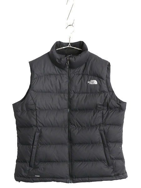 ノースフェイス ヌプシ ダウン ベスト レディース XL 古着 アウトドア 700フィル ナイロン フルジップ 重ね着 パッカブル 黒 大きいサイズ