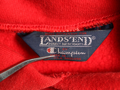 80s USA製 ★ チャンピオン ランズエンド 別注 リバースウィーブ スウェット パーカー レディース L メンズ M ヴィンテージ 目無し フード