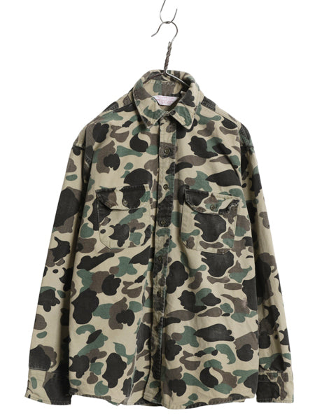 70s USA製 FROSTPROOF シャモア クロス 長袖 シャツ メンズ L 程/ ヴィンテージ ネルシャツ ダックハンター カモ フランネル ハンティング