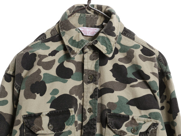 70s USA製 FROSTPROOF シャモア クロス 長袖 シャツ メンズ L 程/ ヴィンテージ ネルシャツ ダックハンター カモ フランネル ハンティング