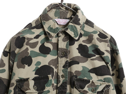 70s USA製 FROSTPROOF シャモア クロス 長袖 シャツ メンズ L 程/ ヴィンテージ ネルシャツ ダックハンター カモ フランネル ハンティング