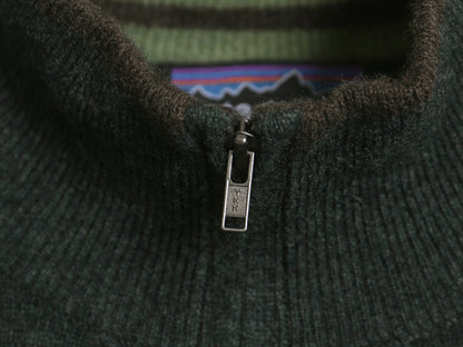 パタゴニア ハーフジップ ニット セーター メンズ L / 11年製 高級 100% カシミヤ アウトドア プルオーバー ハイネック シンプル 無地 深緑