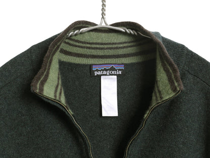 パタゴニア ハーフジップ ニット セーター メンズ L / 11年製 高級 100% カシミヤ アウトドア プルオーバー ハイネック シンプル 無地 深緑