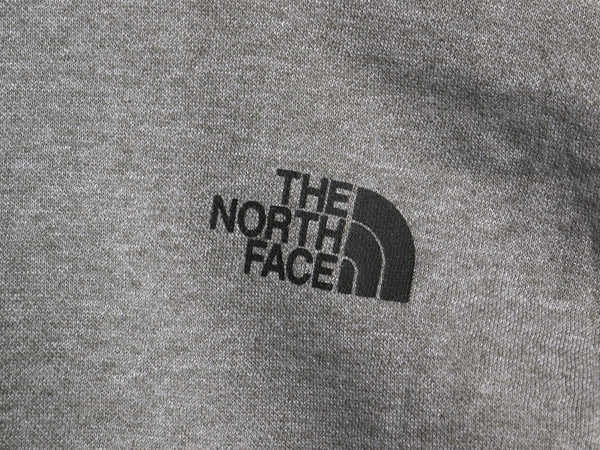 ノースフェイス プリント スウェット フード パーカー メンズ L プルオーバー トレーナー ベア ロゴ イラスト グラフィック 裏起毛 グレー