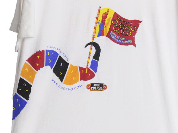 90s USA製 企業 アート イラスト プリント 半袖 Tシャツ メンズ L オールド シングルステッチ ヘビーウェイト コットン テキーラ クエルボ