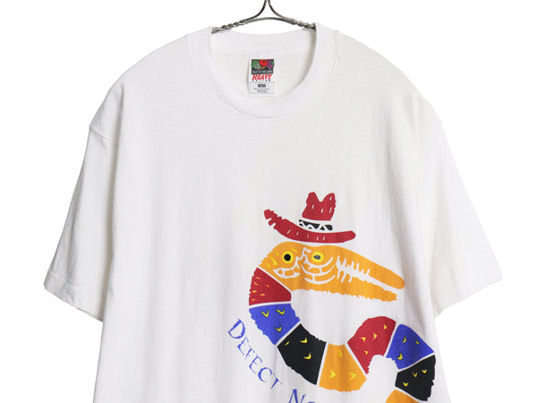 90s USA製 企業 アート イラスト プリント 半袖 Tシャツ メンズ L オールド シングルステッチ ヘビーウェイト コットン テキーラ クエルボ