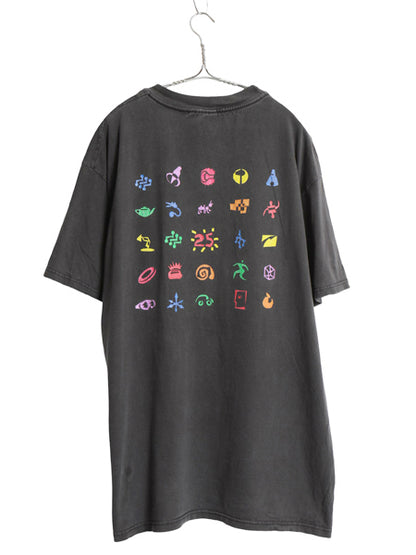 90s 両面 イラスト プリント Tシャツ メンズ XL オールド 当時物 アート グラフィック コンピューター テック カットソー 大きいサイズ 黒