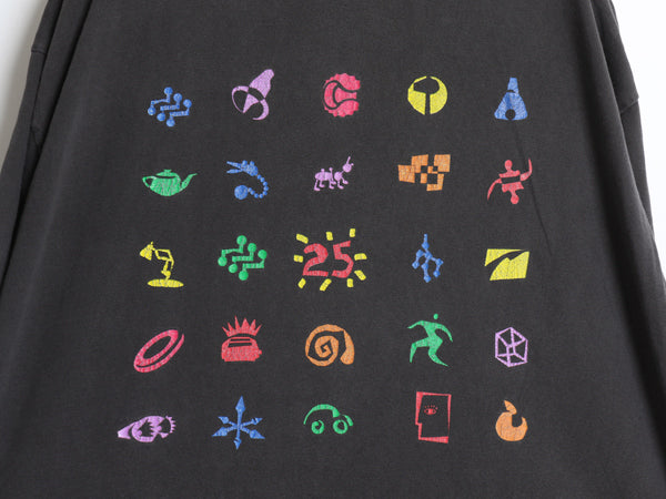 90s 両面 イラスト プリント Tシャツ メンズ XL オールド 当時物 アート グラフィック コンピューター テック カットソー 大きいサイズ 黒