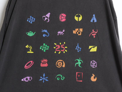 90s 両面 イラスト プリント Tシャツ メンズ XL オールド 当時物 アート グラフィック コンピューター テック カットソー 大きいサイズ 黒