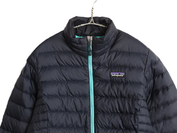 パタゴニア ダウン セーター ジャケット レディース S / 17年製 ナイロン フルジップ 800フィル アウトドア パッカブル ブルゾン ネイビー