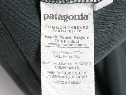 USA製 パタゴニア グラフィック 染込み ロゴ プリント 半袖 Tシャツ メンズ L / 16年製 アウトドア オーガニック コットン カットソー 緑