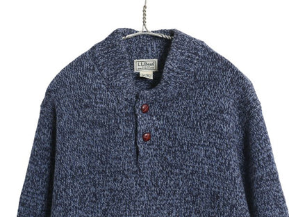 エルエルビーン ヘンリーネック ニット セーター メンズ L / アウトドア ラム ウール モックネック 長袖ニット プルオーバー 無地 シンプル