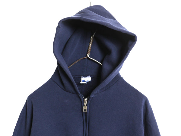 90s ラッセル 無地 フルジップ スウェット フード パーカー メンズ レディース XXL オールド トレーナー ワンポイント 裏起毛 大きいサイズ