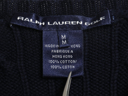 ラルフローレン 七分丈 コットン ケーブル ニット セーター レディース M / ポロ 長袖ニット ワンポイント クルーネック シンプル きれいめ