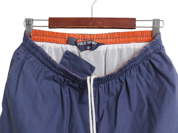 90s ポロスポーツ ラルフローレン ショートパンツ メンズ L / オールド コットン ポプリン スイム ショーツ 海パン 水陸両用 インナー付き