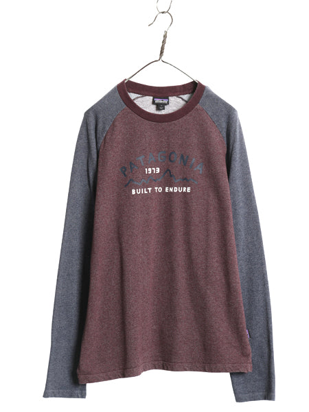 パタゴニア プリント ライトウェイト スウェット メンズ L 古着 17年製 トレーナー 長袖 Tシャツ ロンT グラフィック カットソー ツートン