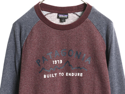 パタゴニア プリント ライトウェイト スウェット メンズ L 古着 17年製 トレーナー 長袖 Tシャツ ロンT グラフィック カットソー ツートン