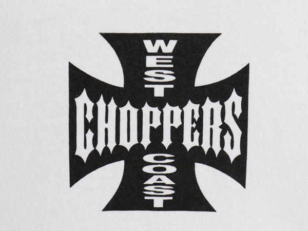 デッドストック 90s ★ WEST COAST CHOPPERS アイアンクロス ロゴ プリント Tシャツ メンズ XXL オールド 初期 バイク チョッパー anvil 白