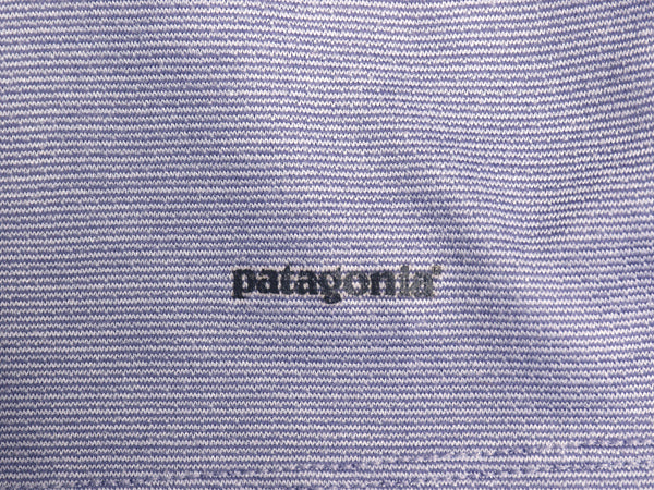 00s USA製 パタゴニア キャプリーン 長袖 Tシャツ レディース M 03年製 オールド アウトドア ボーダー ストレッチ アンダーシャツ インナー