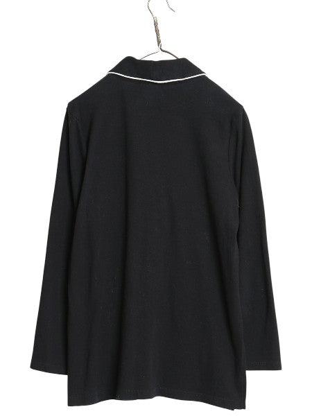 ローレン ラルフローレン ショールカラー 長袖 Tシャツ レディース M / 古着 7分袖 ヘンリーネック カットソー ストレッチ ワンポイント 黒