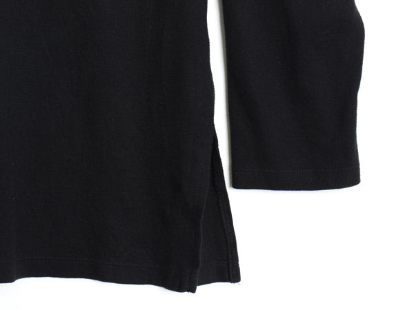 ローレン ラルフローレン ショールカラー 長袖 Tシャツ レディース M / 古着 7分袖 ヘンリーネック カットソー ストレッチ ワンポイント 黒