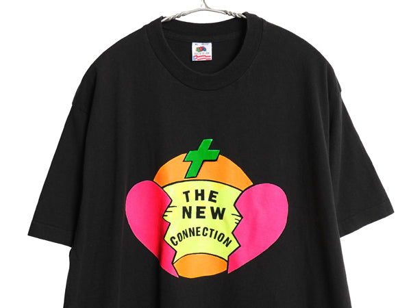 90s USA製 アート イラスト プリント 半袖 Tシャツ メンズ XL / オールド グラフィック シングルステッチ ヘビーウェイト 大きいサイズ 黒