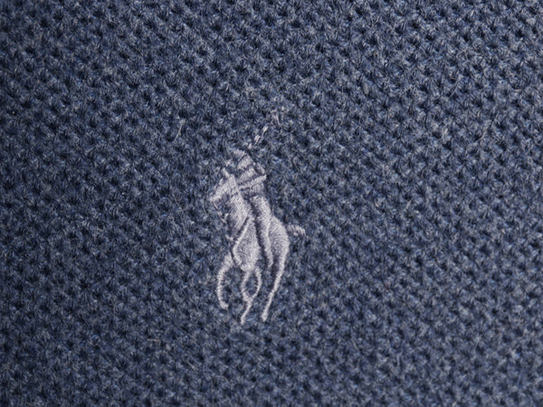 ポロ ラルフローレン 鹿の子 ニット セーター メンズ XXL / 高級 100% ピマコットン クルーネック ワンポイント ポニー 刺繍 大きいサイズ