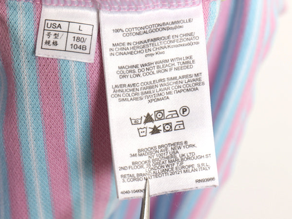 ブルックスブラザーズ ボーダー 鹿の子 半袖 ポロシャツ メンズ L / 半袖シャツ ワンポイント カットソー コットン ゆったり マルチカラー