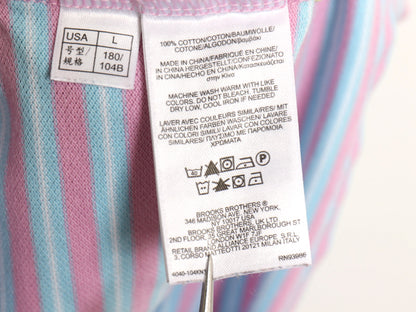 ブルックスブラザーズ ボーダー 鹿の子 半袖 ポロシャツ メンズ L / 半袖シャツ ワンポイント カットソー コットン ゆったり マルチカラー