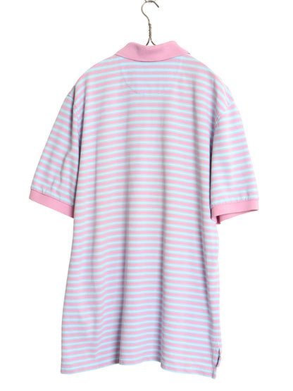ブルックスブラザーズ ボーダー 鹿の子 半袖 ポロシャツ メンズ L / 半袖シャツ ワンポイント カットソー コットン ゆったり マルチカラー