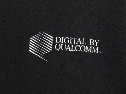 90s USA製 ★ 企業物 レインボー ロゴ プリント Tシャツ メンズ L 古着 オールド 当時物 テック アート グラフィック シングルステッチ 黒