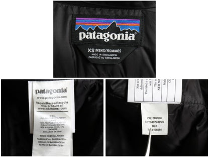 パタゴニア ダウン セーター ジャケット メンズ XS / 20年製 ナイロン フルジップ 800フィル アウトドア パッカブル ブルゾン 黒 シンプル