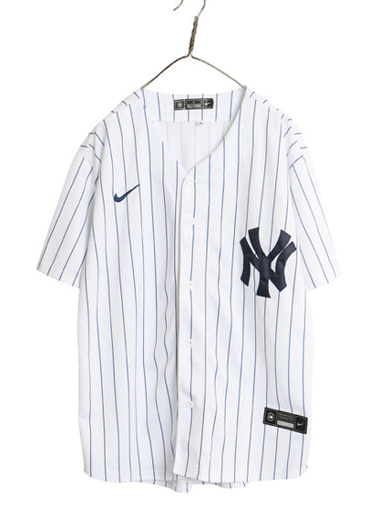 ヤンキース ベースボール シャツ メンズ M / MLB オフィシャル ナイキ スウッシュ 大リーグ ユニフォーム ゲームシャツ 半袖シャツ 重ね着