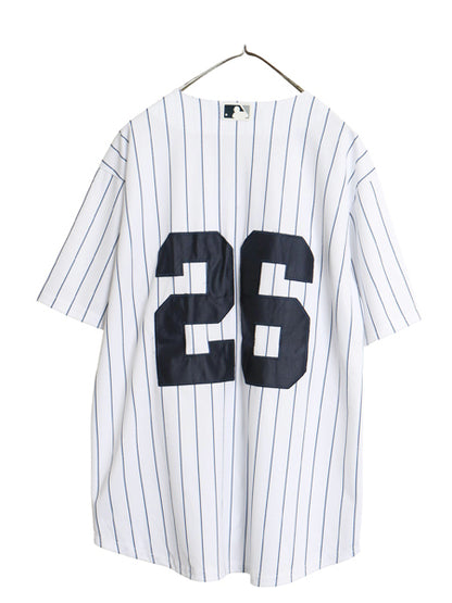 ヤンキース ベースボール シャツ メンズ M / MLB オフィシャル ナイキ スウッシュ 大リーグ ユニフォーム ゲームシャツ 半袖シャツ 重ね着