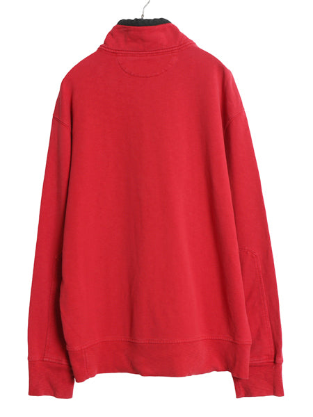 00s ポロ ラルフローレン ハーフジップ スウェット メンズ XL / オールド トレーナー 裏起毛なし ハイネック プルオーバー 大きいサイズ 赤